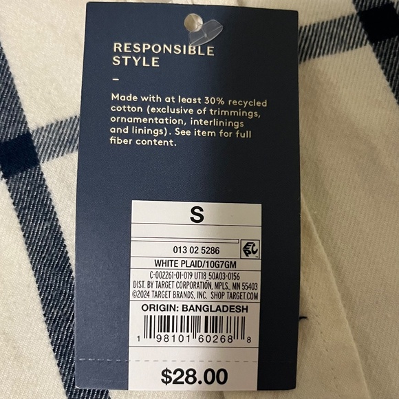 Universal Thread long-sleeve flannel button-up shirt, Women S, NWT - Picture 4 of 12